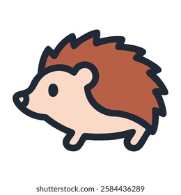 A hedgehog icon desert wildlife illustration