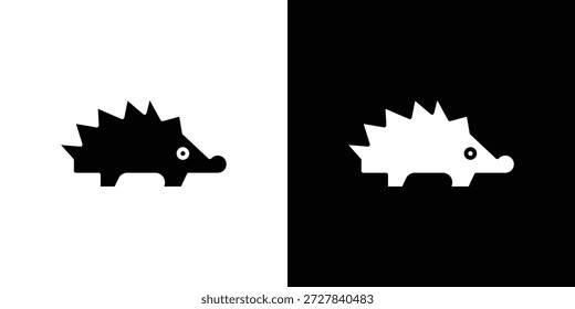 Ícone de ouriço Ilustração de vetor plano. Símbolos simples em preto