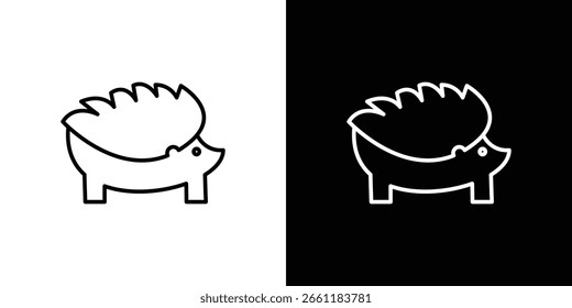 Icono lineal de Hedgehog. Línea con trazo editable