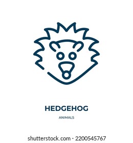 Hedgehog-Symbol. Lineare Vektorgrafik aus der Tiersammlung. Umreißen Sie Igel-Vektorgrafik. Dünnliniensymbol für Web- und mobile Apps, Logo, Printmedien.