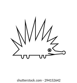 Hedgehog icon on white background. Vector illustration.