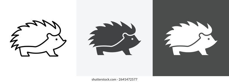 Hedgehog icon set vector art