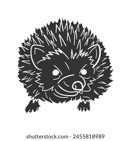 Hedgehog Icon Silhouette Illustration. Animals Vector Graphic Pictogram Symbol Clip Art. Doodle Sketch Black Sign.