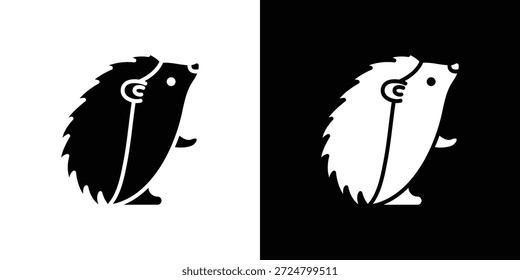 Hedgehog icon silhouette vector flat illustration design pack.