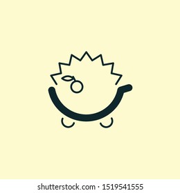 
Hedgehog icon. Simple vector illustration. Minimalism. Line art. Flat design.