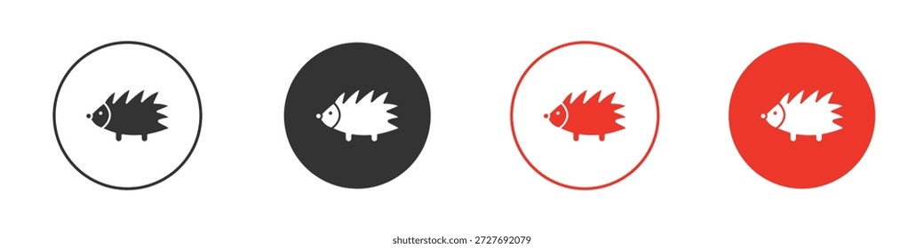 Hedgehog icon symbol. Simple, flat design for web or mobile app. Minimal Vector illustration logotype.