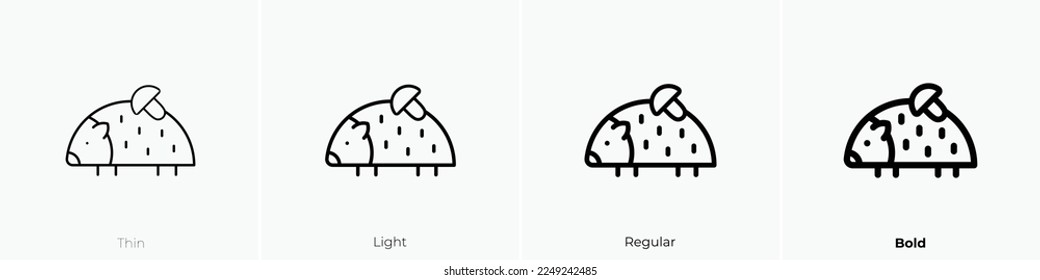 hedgehog icon. Thin, Light Regular And Bold style design isolated on white background