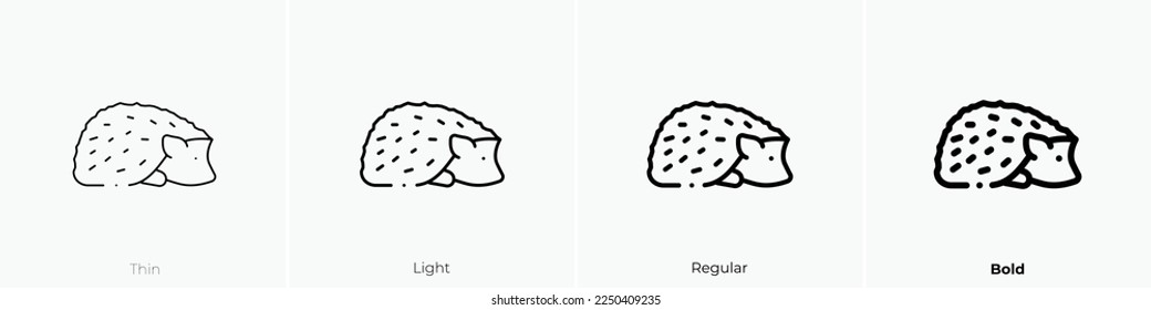 hedgehog icon. Thin, Light Regular And Bold style design isolated on white background