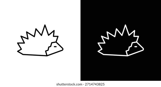 Hedgehog icon. Thin linear web icons