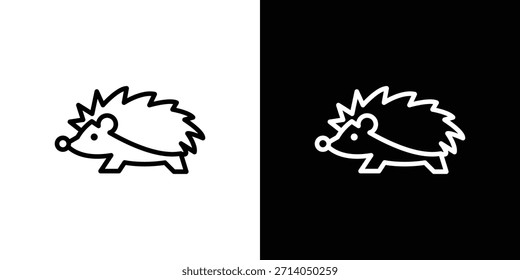 Icono de erizo en trazo delgado y estilo plano.