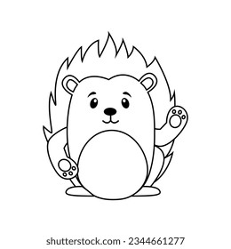 Hedgehog icon vector. Children hedgehog illustration sign. Porcupine symbol or logo.