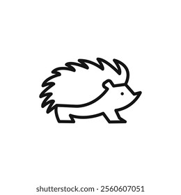 Hedgehog icon vector line logo art