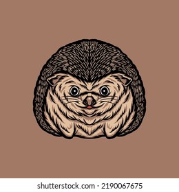 the hedgehog illustration design vector