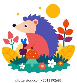hedgehog illustration vector design eps file