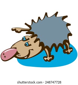 Hedgehog indicating the direction.