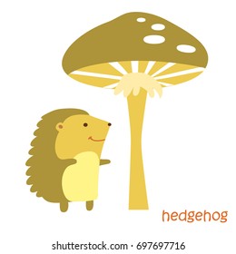 hedgehog isolated. Drawing hedgehog for a child