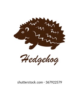 Hedgehog isolated on white background, illustration.