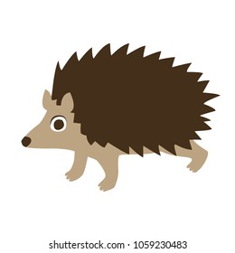 hedgehog isolated on white cartoon flat cute hedgehog forest animal