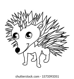 Hedgehog isoleted vector illustration for coloring book