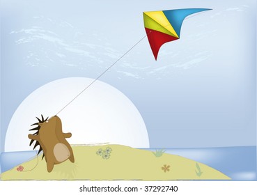 hedgehog and a kite