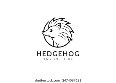 Hedgehog line art modern logo