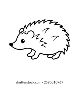 hedgehog line art vector on white background
