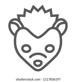 Hedgehog line icon, animal and zoo, pet sign vector graphics, a linear pattern on a white background, eps 10.