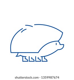 Hedgehog line icon concept. Hedgehog flat  vector symbol, sign, outline illustration.