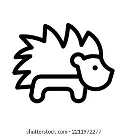 hedgehog line icon illustration vector graphic