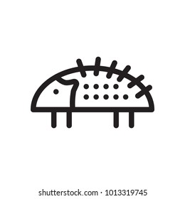 Hedgehog line icon. Simple black vector symbol. Logo for web. Image for business.