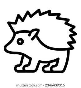 Hedgehog line icon, worldwildlife concept, hedgehog vector sign on white background, hedgehog outline style mobile concept web design. Vector graphics.