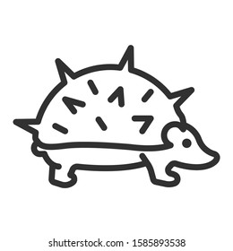 Hedgehog , linear icon. Editable stroke