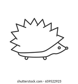 Hedgehog linear icon. Urchin contour symbol. Thin line illustration. Vector isolated outline drawing