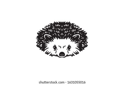 Hedgehog logo black on white background