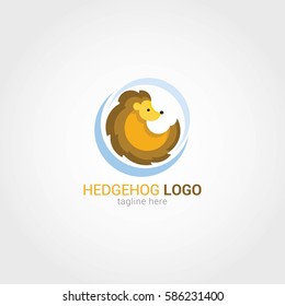 Hedgehog Logo Design Template. Vector Illustration