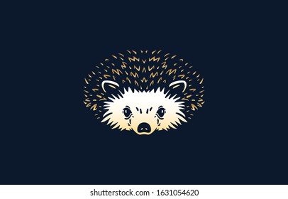 Hedgehog logo gold on dark background