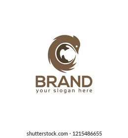 Hedgehog logo template, flat design