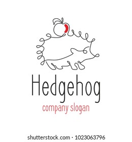 Hedgehog logo. Hedgehog vector illustration.