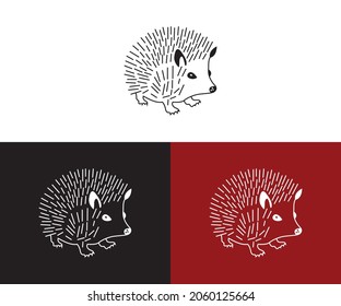 hedgehog logo vector silhouette icon