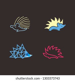 hedgehog logos for design inspiration. vector