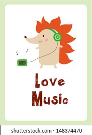 hedgehog loves music