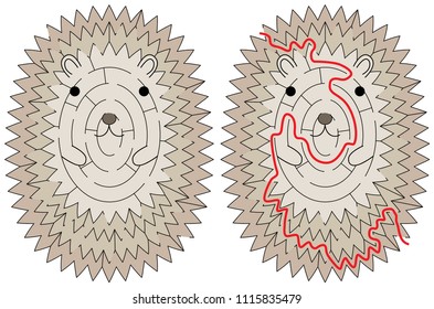 Hedgehog maze for kids