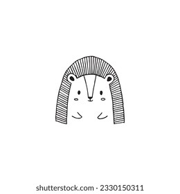 Hedgehog minimal logo element, hedgehog drawing, , Logo element, clipart, nature, outline, tattoo, handdrawn, drawing