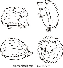 Hedgehog-Illustration für einfarbige Linien