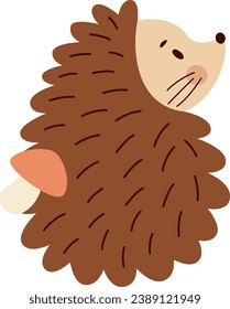 Hedgehog With Mushroom Vector Illustration