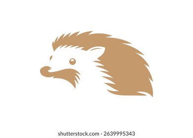 hedgehog negative space logo vector