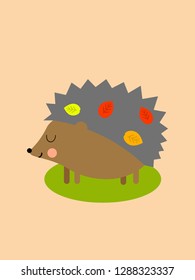 Hedgehog on a light background