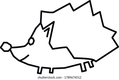 
hedgehog on a white background coloring book