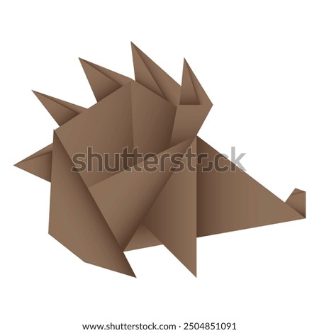 Hedgehog origami. Abstract hedgehog origami logo design. Animal origami. Paper origami. Vector illustration