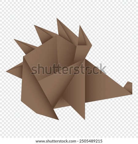 Hedgehog origami. Abstract hedgehog origami logo design. Animal origami. Paper origami. Vector illustration
